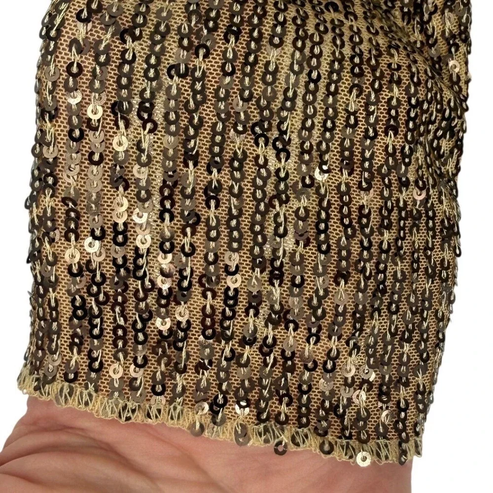 NWT Free People Intimately Gold Rush Long Sleeve Sequin Top Gold Size Large Glam